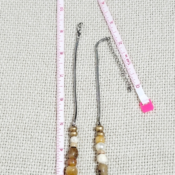 Silver and Gold Tone Necklace with a Bird, Butterfly and Beads. - Picture 6 of 7